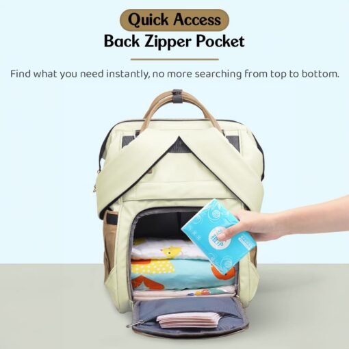 StarAndDaisy Premium Maternity Bag, Diaper Backpack with Various Sized Pockets & Extra Insulated Pocket - Brown - Image 7